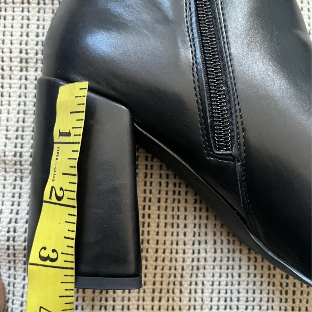 Black Knee High Block Heel Boots | Square Toe Chic Trendy Fall Winter Boots - Picture 6 of 7